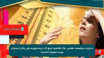 «حرارة مرتفعة» طقس غدًا القاهرة تبلغ 41 درجة مئوية هل يتأثر السكان بهذه الموجة الحارة؟